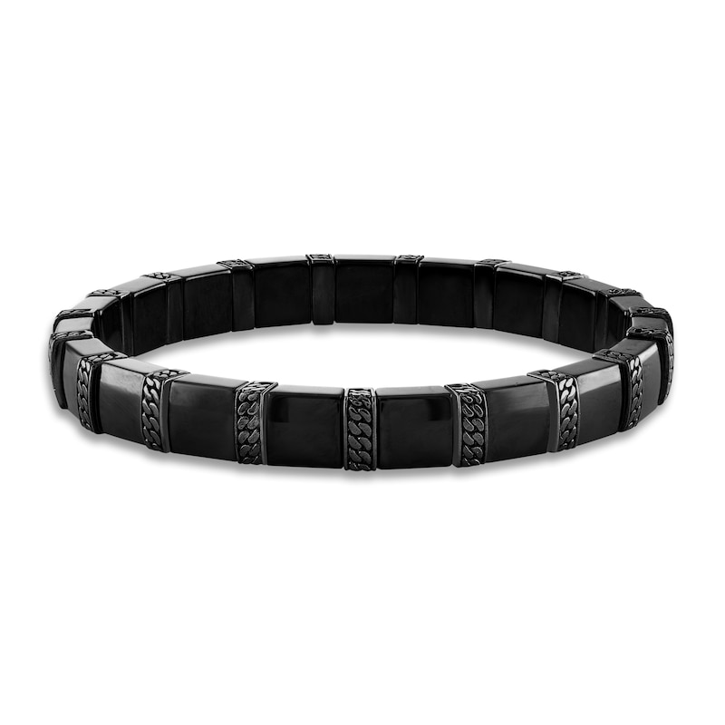Main Image 1 of 1933 by Esquire Men's Ceramic Bracelet Black Ruthenium-Plated Sterling Silver 8.5"