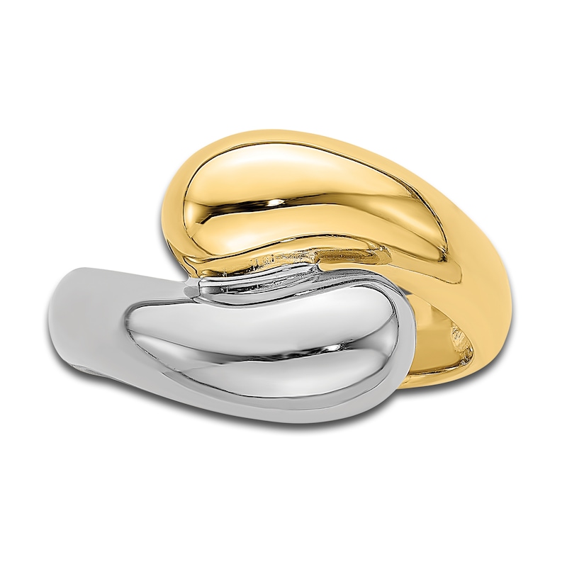 High-Polish Bypass Ring 14K Two-Tone Gold | Jared