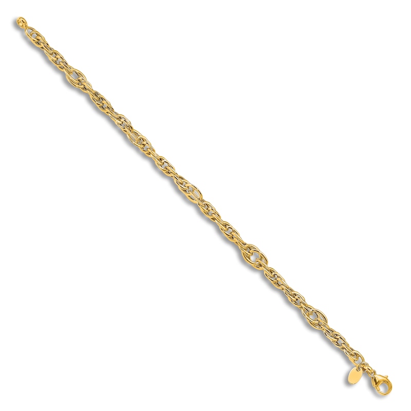 Main Image 2 of High-Polish Link Bracelet 14K Yellow Gold 7.5"