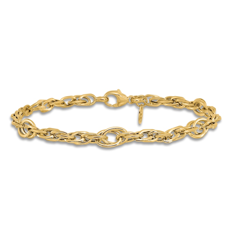 Main Image 3 of High-Polish Link Bracelet 14K Yellow Gold 7.5"