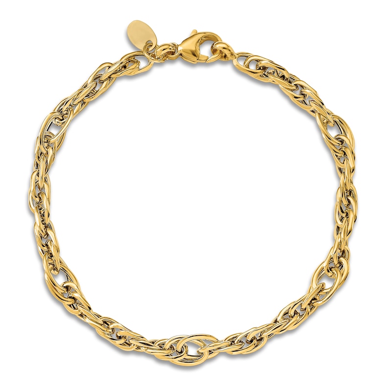 Main Image 4 of High-Polish Link Bracelet 14K Yellow Gold 7.5"