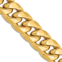 Semi-Solid Miami Cuban Link Necklace 14K Yellow Gold 22" 9.3mm
