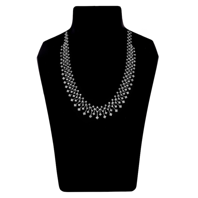Main Image 2 of Diamond Collar Necklace 5 ct tw Round 14K White Gold 17"