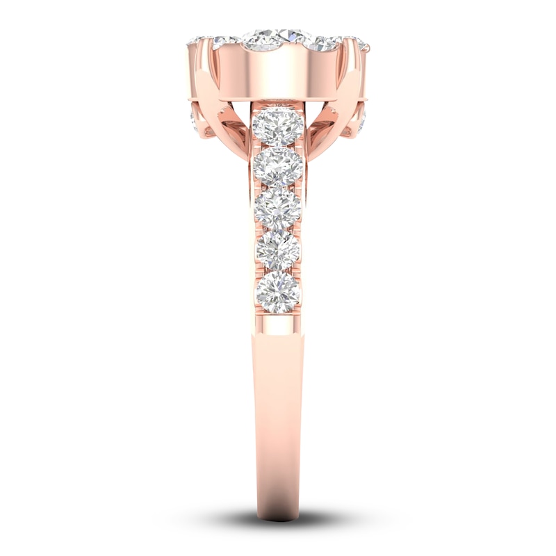 Diamond Engagement Ring 2 ct tw Round 14K Rose Gold