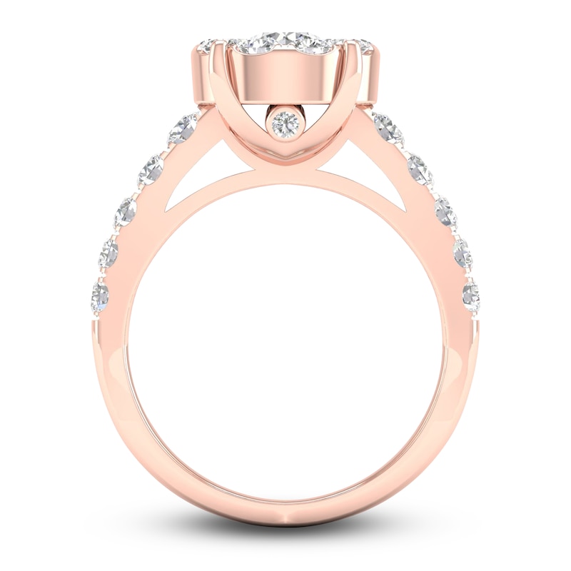 Diamond Engagement Ring 2 ct tw Round 14K Rose Gold