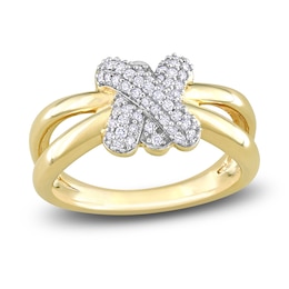 Y-Knot Diamond Ring 1/4 ct tw Round 14K Yellow Gold