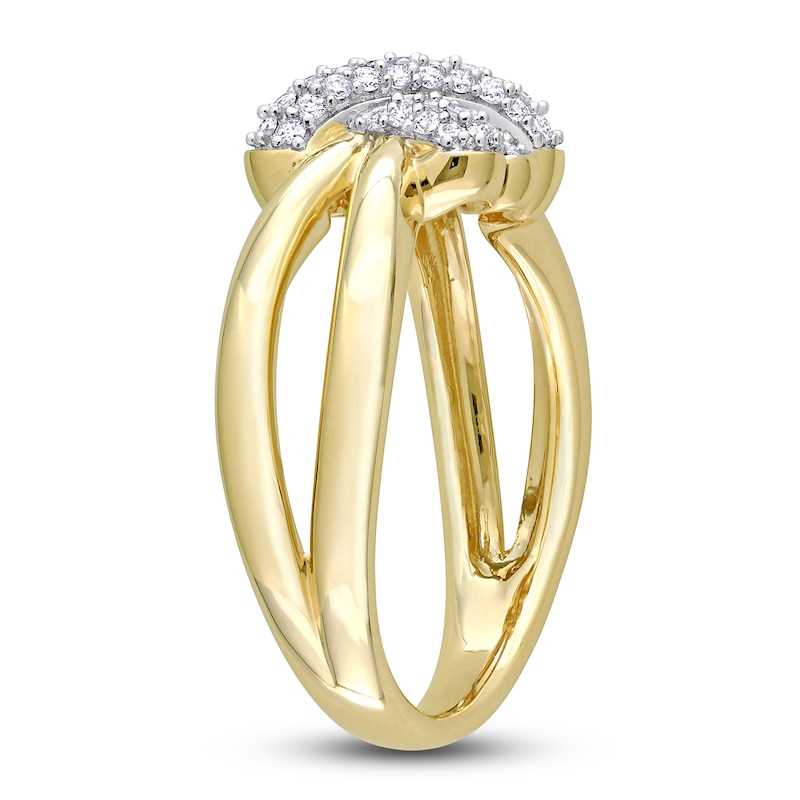 Main Image 2 of Y-Knot Diamond Ring 1/4 ct tw Round 14K Yellow Gold