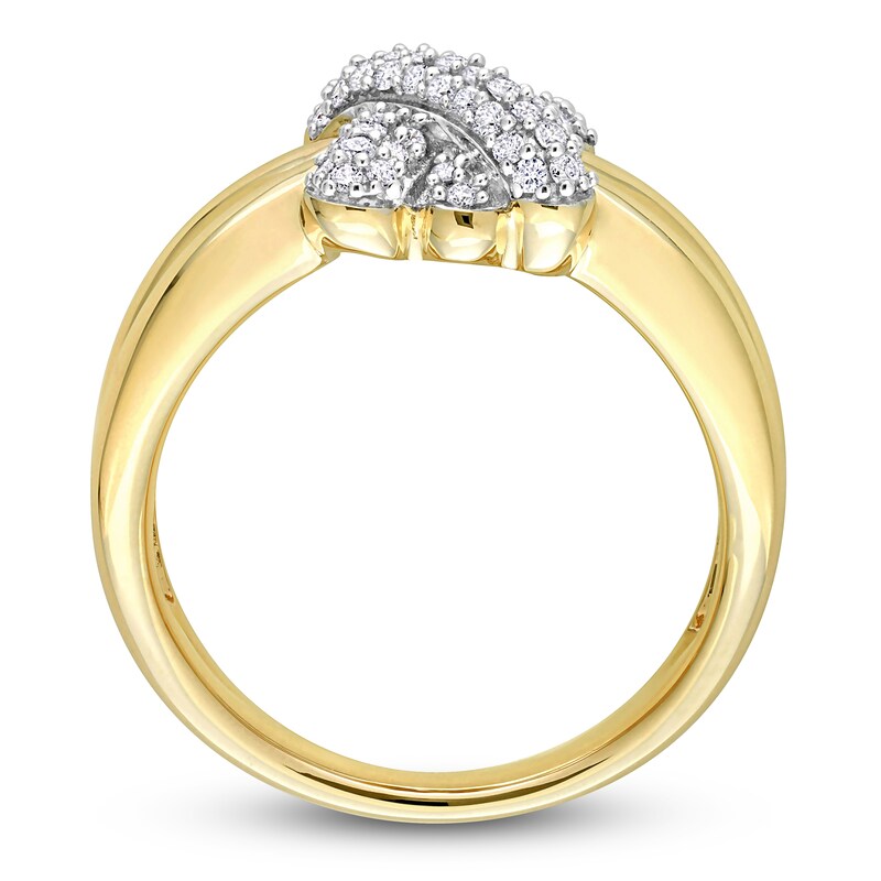 Main Image 3 of Y-Knot Diamond Ring 1/4 ct tw Round 14K Yellow Gold