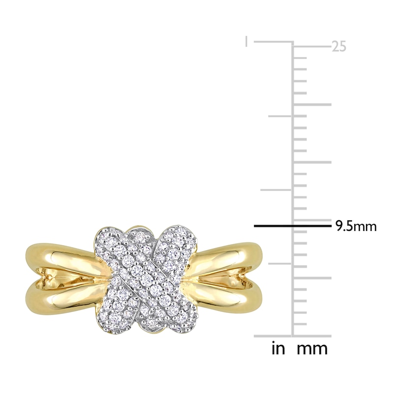 Main Image 4 of Y-Knot Diamond Ring 1/4 ct tw Round 14K Yellow Gold