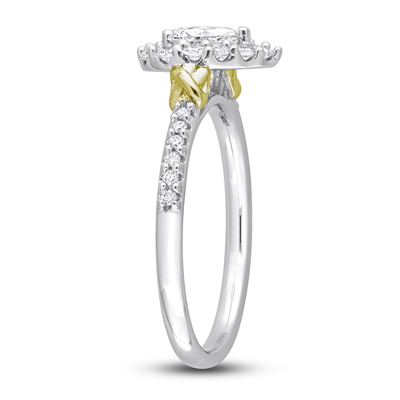 Main Image 2 of Y-Knot Diamond Ring 3/4 ct tw Pear/Round 14K Two-Tone Gold