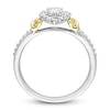 Thumbnail Image 3 of Y-Knot Diamond Ring 3/4 ct tw Pear/Round 14K Two-Tone Gold