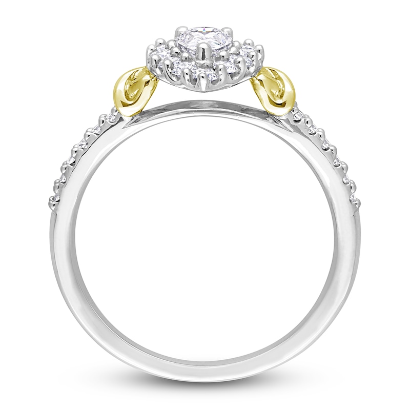 Main Image 3 of Y-Knot Diamond Ring 3/4 ct tw Pear/Round 14K Two-Tone Gold