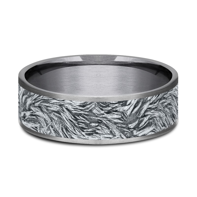 Main Image 3 of Men's Lion's Mane Wedding Band Tantalum/14K White Gold 7.5mm