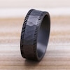 Thumbnail Image 4 of Hammered Woodgrain Wedding Band Tantalum 8.0mm