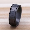 Thumbnail Image 3 of Hammered Woodgrain Wedding Band Tantalum 8.0mm