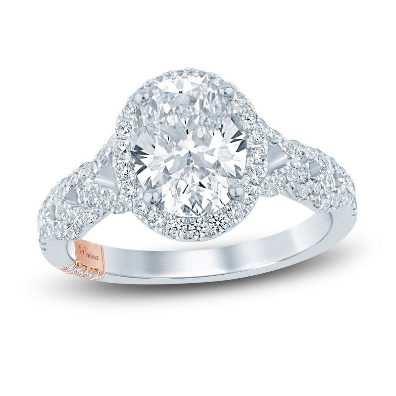 Main Image 1 of Pnina Tornai Lab-Grown Diamond Engagement Ring 2-3/8 ct tw Oval/Round 14K White Gold