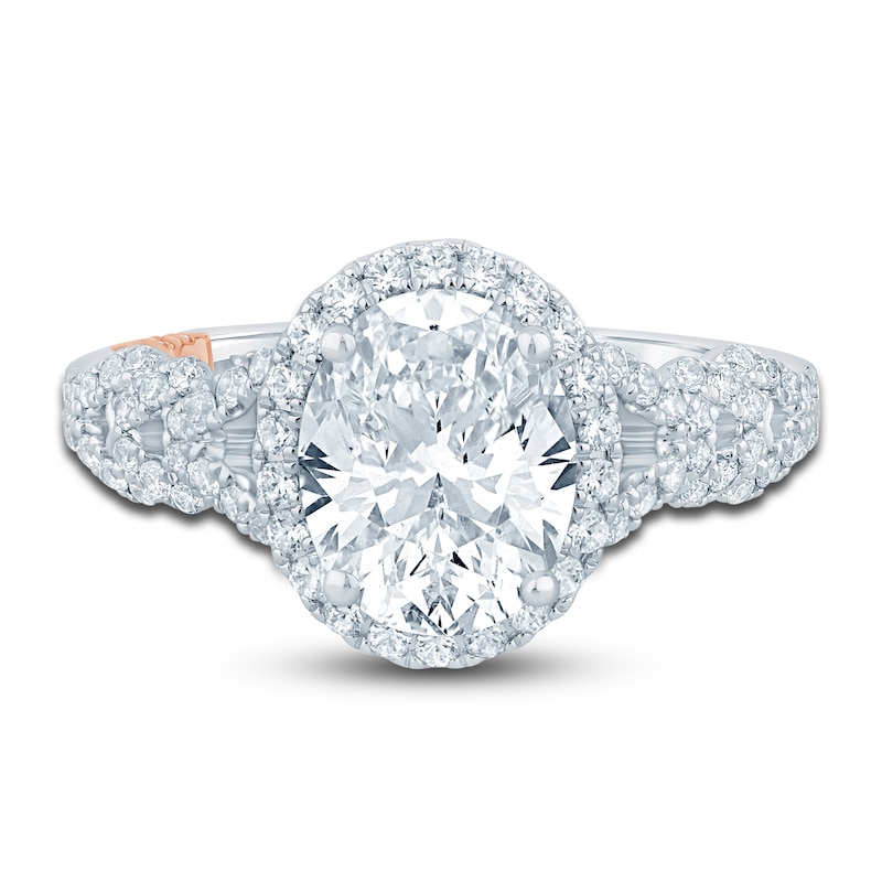 Main Image 3 of Pnina Tornai Lab-Grown Diamond Engagement Ring 2-3/8 ct tw Oval/Round 14K White Gold