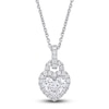Thumbnail Image 1 of Diamond Heart Pendant Necklace 1-1/4 ct tw Round 14K White Gold 16"
