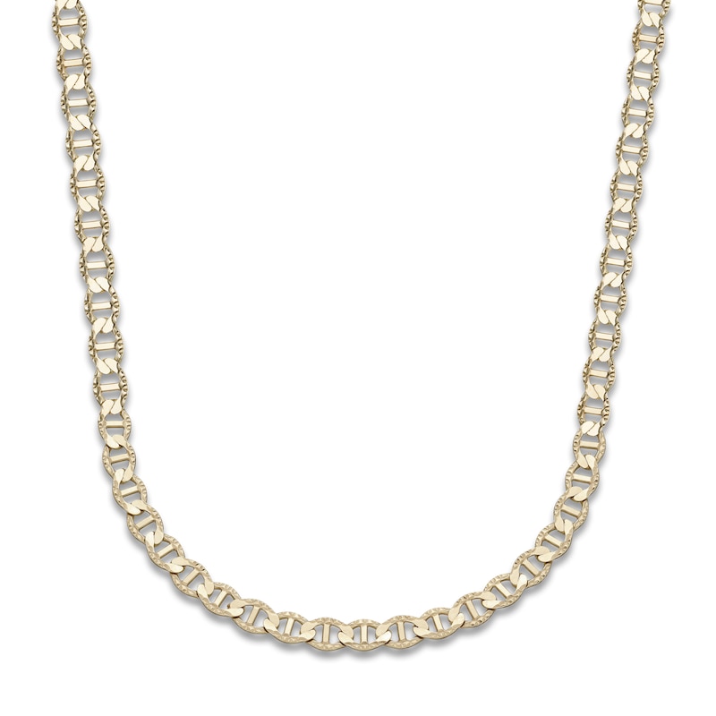 LUSSO by Italia D'Oro Men's Diamond-Cut Valentino Chain Necklace 14K Yellow Gold 24"