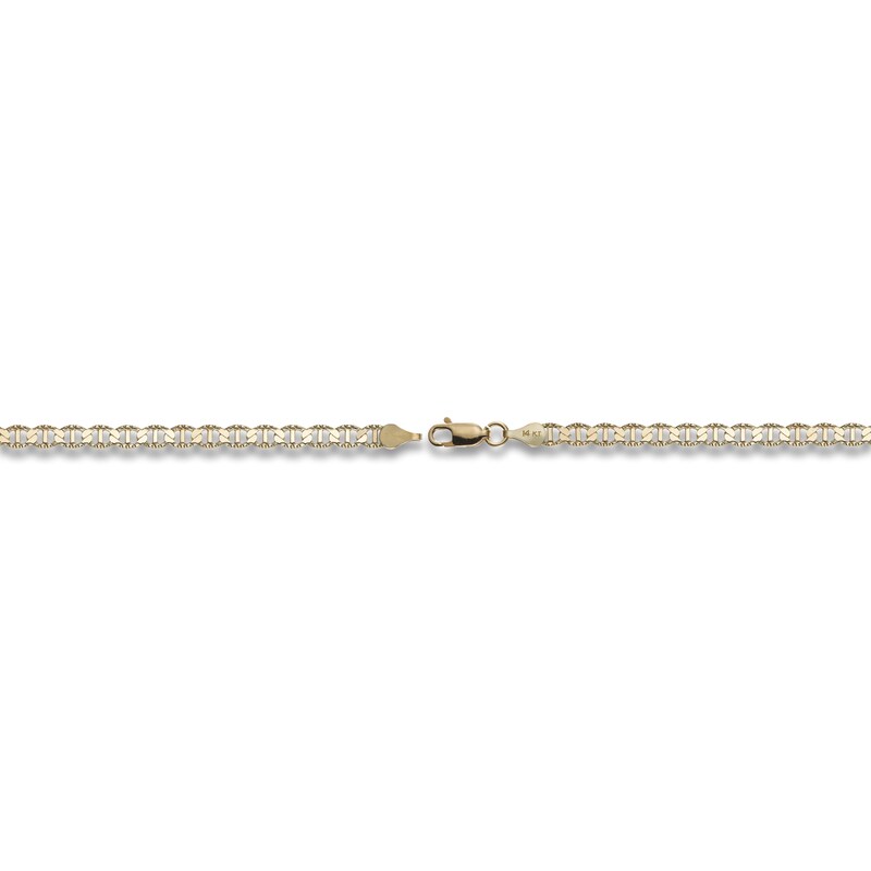 Main Image 2 of LUSSO by Italia D'Oro Men's Solid Diamond-Cut Valentino Chain Necklace 14K Yellow Gold 24"