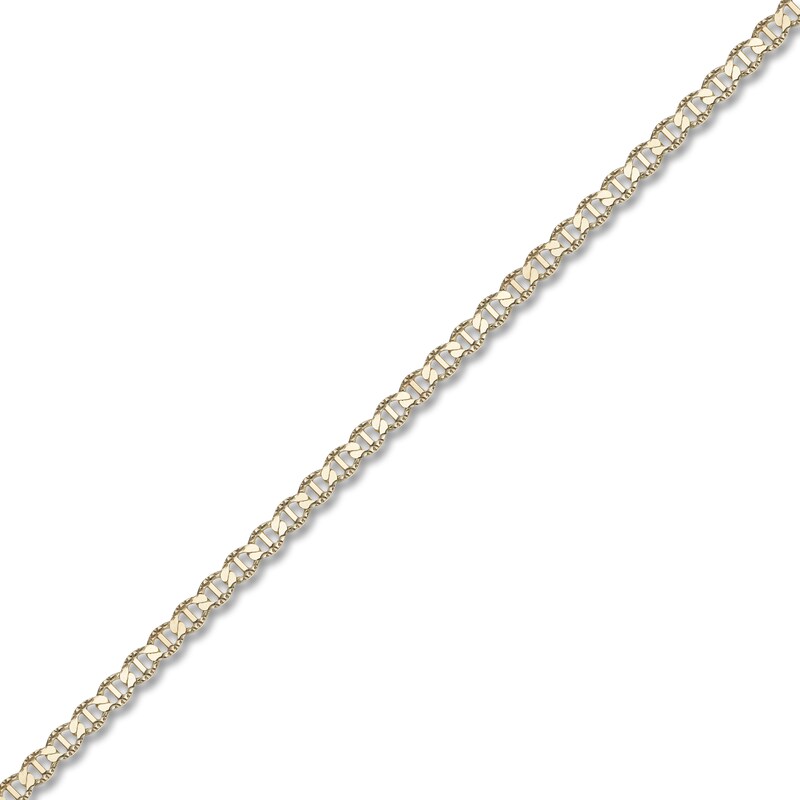 Main Image 3 of LUSSO by Italia D'Oro Men's Solid Diamond-Cut Valentino Chain Necklace 14K Yellow Gold 24"