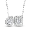Thumbnail Image 1 of Diamond Pendant Necklace 1/2 ct tw Pear/Emerald/Round 14K White Gold 18"