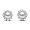 Thumbnail Image 1 of Yoko London Freshwater Cultured Pearl Stud Earrings 1/4 ct tw Diamonds 18K White Gold