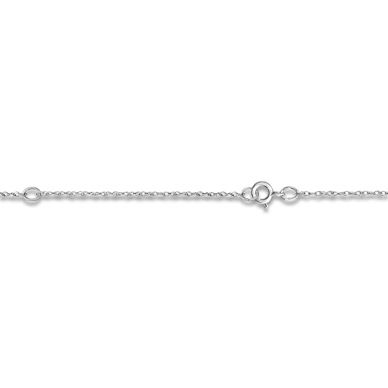 Main Image 2 of Personalized High-Polish Flower Pendant Necklace 14K White Gold 18"