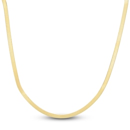 Solid Herringbone Chain Necklace 14K Yellow Gold 16" 4.6mm