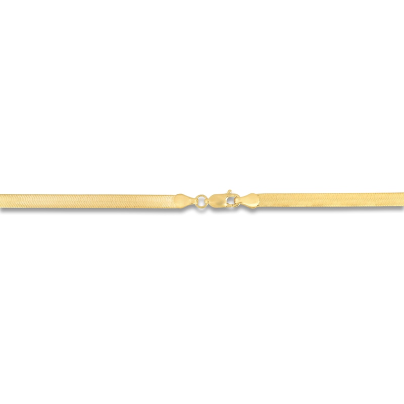 Main Image 2 of Solid Herringbone Chain Necklace 14K Yellow Gold 16" 4.6mm
