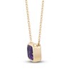 Thumbnail Image 3 of Natural Amethyst Necklace 1/20 ct tw Round 14K Yellow Gold 18"