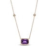 Thumbnail Image 4 of Natural Amethyst Necklace 1/20 ct tw Round 14K Yellow Gold 18"