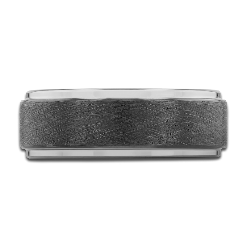 Main Image 3 of Men's Wedding Band Black Ion-Plated Tungsten 8.0mm