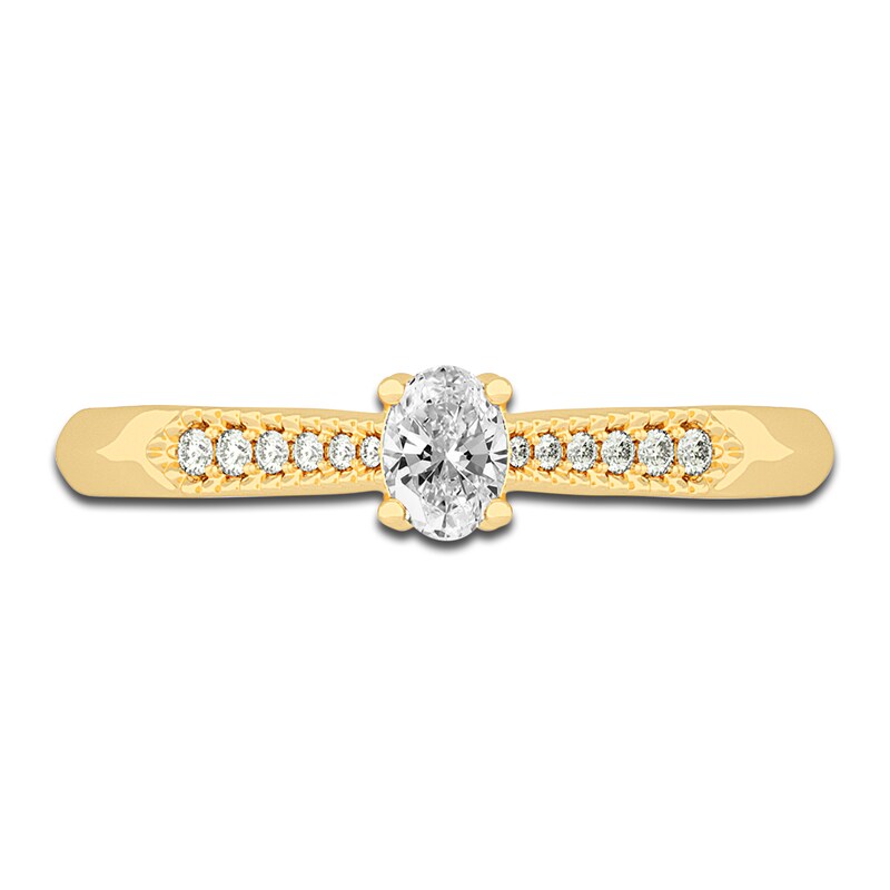 Main Image 3 of Diamond Promise Ring 1/4 ct tw Oval/Round 14K Yellow Gold
