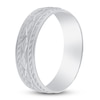 Thumbnail Image 2 of Men's Tribal Milgrain Wedding Band 14K White Gold 6mm