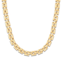 Italia D'Oro Panther Link Chain Necklace 14K Yellow Gold 17.5"
