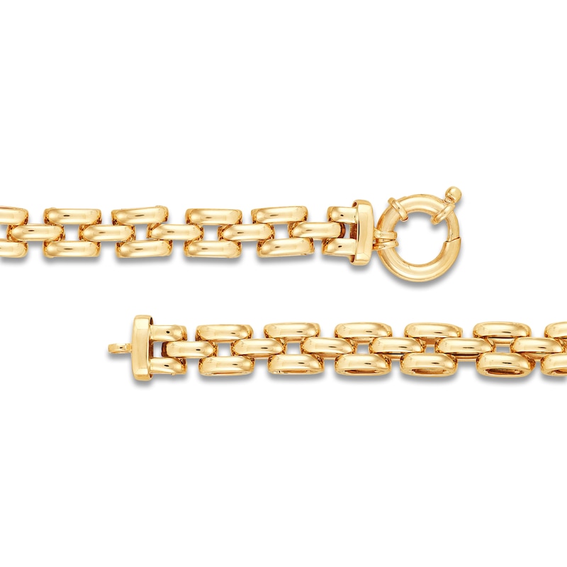Main Image 2 of Italia D'Oro Panther Link Chain Necklace 14K Yellow Gold 17.5"