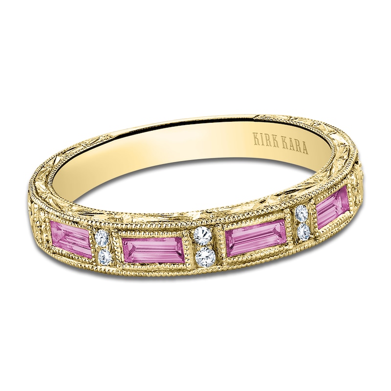 Main Image 1 of Kirk Kara Natural Sapphire & Diamond Wedding Band 1/20 ct tw 14K Yellow Gold