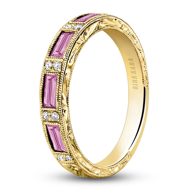 Main Image 2 of Kirk Kara Natural Sapphire & Diamond Wedding Band 1/20 ct tw 14K Yellow Gold