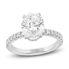 Thumbnail Image 1 of Oval-Cut Lab-Grown Diamond Hidden Halo Engagement Ring 2-1/2 ct tw 14K White Gold