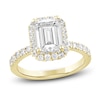 Thumbnail Image 1 of Lab-Grown Emerald & Round Diamond Engagement Ring 4 ct tw 14K Yellow Gold
