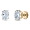 Thumbnail Image 2 of Oval-Cut Lab-Grown Diamond Solitaire Stud Earrings 4 ct tw 14K Yellow Gold (F/SI2)