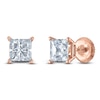 Thumbnail Image 2 of Princess-Cut Diamond Solitaire Stud Earrings 1-1/5 ct tw 14K Rose Gold (I/I2)