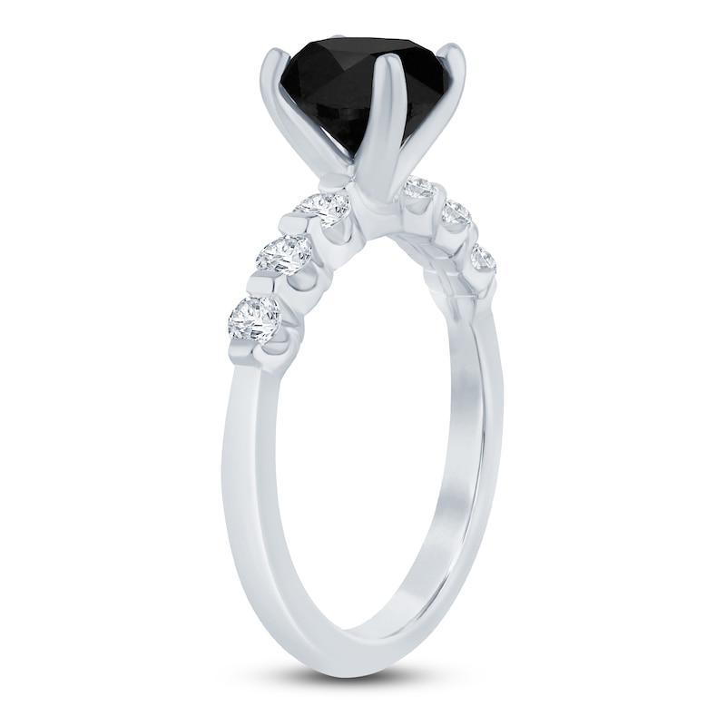 Main Image 2 of Brilliant Moments Round-Cut Black & White Diamond Engagement Ring 2-3/8 ct tw 14K White Gold
