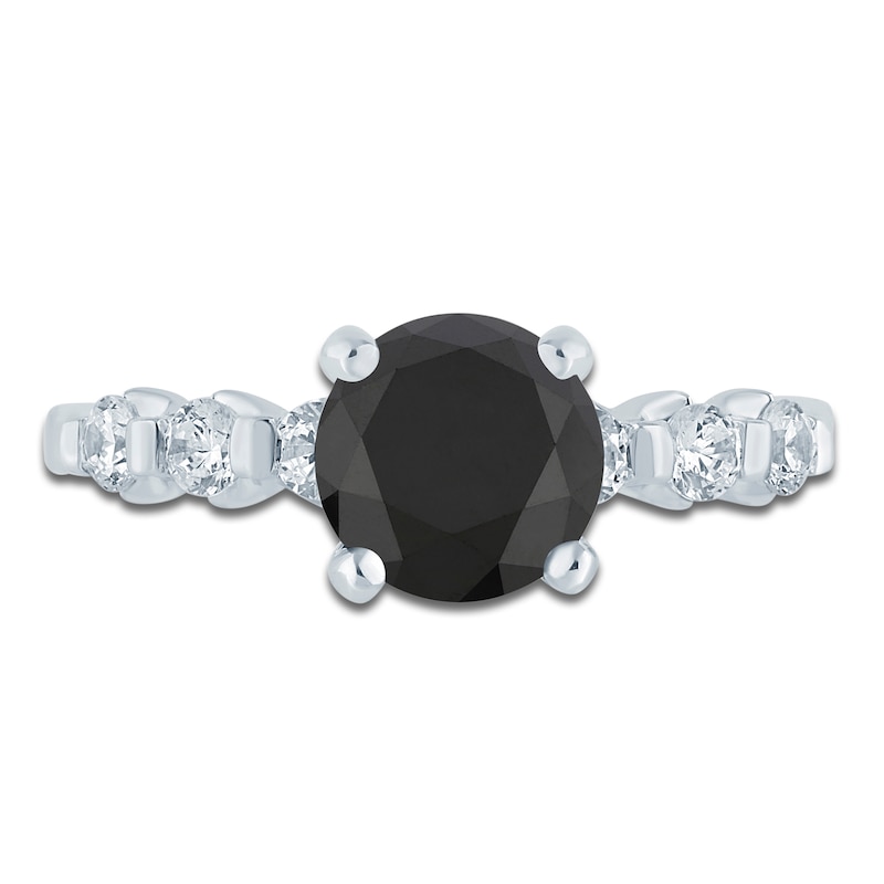 Brilliant Moments Round-Cut Black & White Diamond Engagement Ring 2-3/8 ct tw 14K White Gold