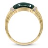 Thumbnail Image 4 of Natural Malachite & Diamond Ring 1/8 ct tw 14K Yellow Gold