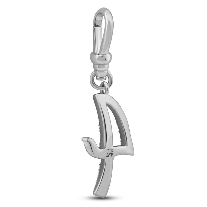 Main Image 2 of Charm'd by Lulu Frost Pavé Diamond Number 4 Charm 1/10 ct tw 10K White Gold