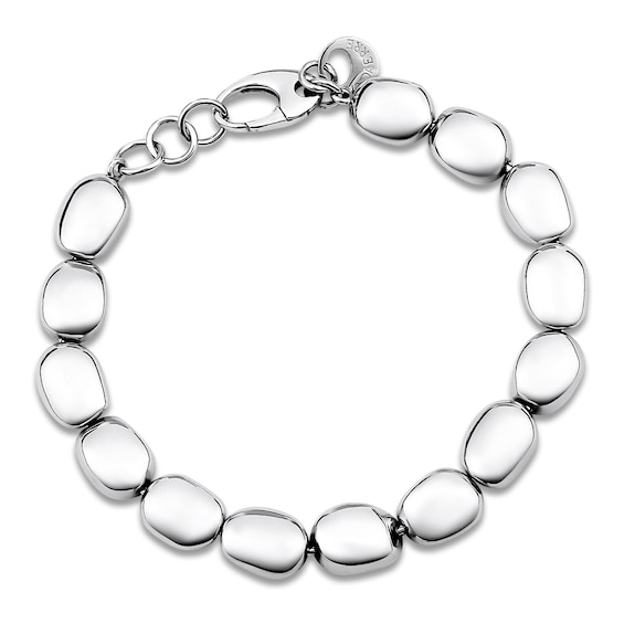 Italia D'Argento Boule-Shaped Bead Bracelet Hollow Sterling Silver 7.25"