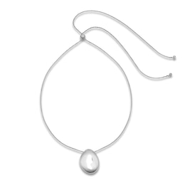 Italia D'Argento Hollow Boule-Shaped Bead Drop Bolo Necklace Sterling Silver 30.5"