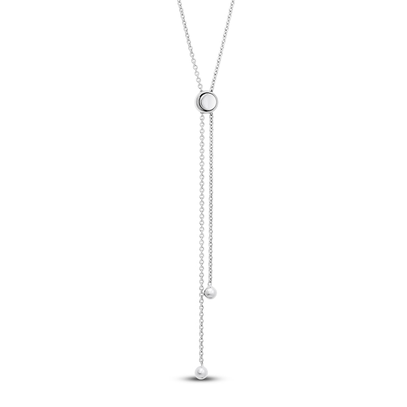 Main Image 3 of Italia D'Argento Hollow Boule-Shaped Bead Drop Bolo Necklace Sterling Silver 30.5"